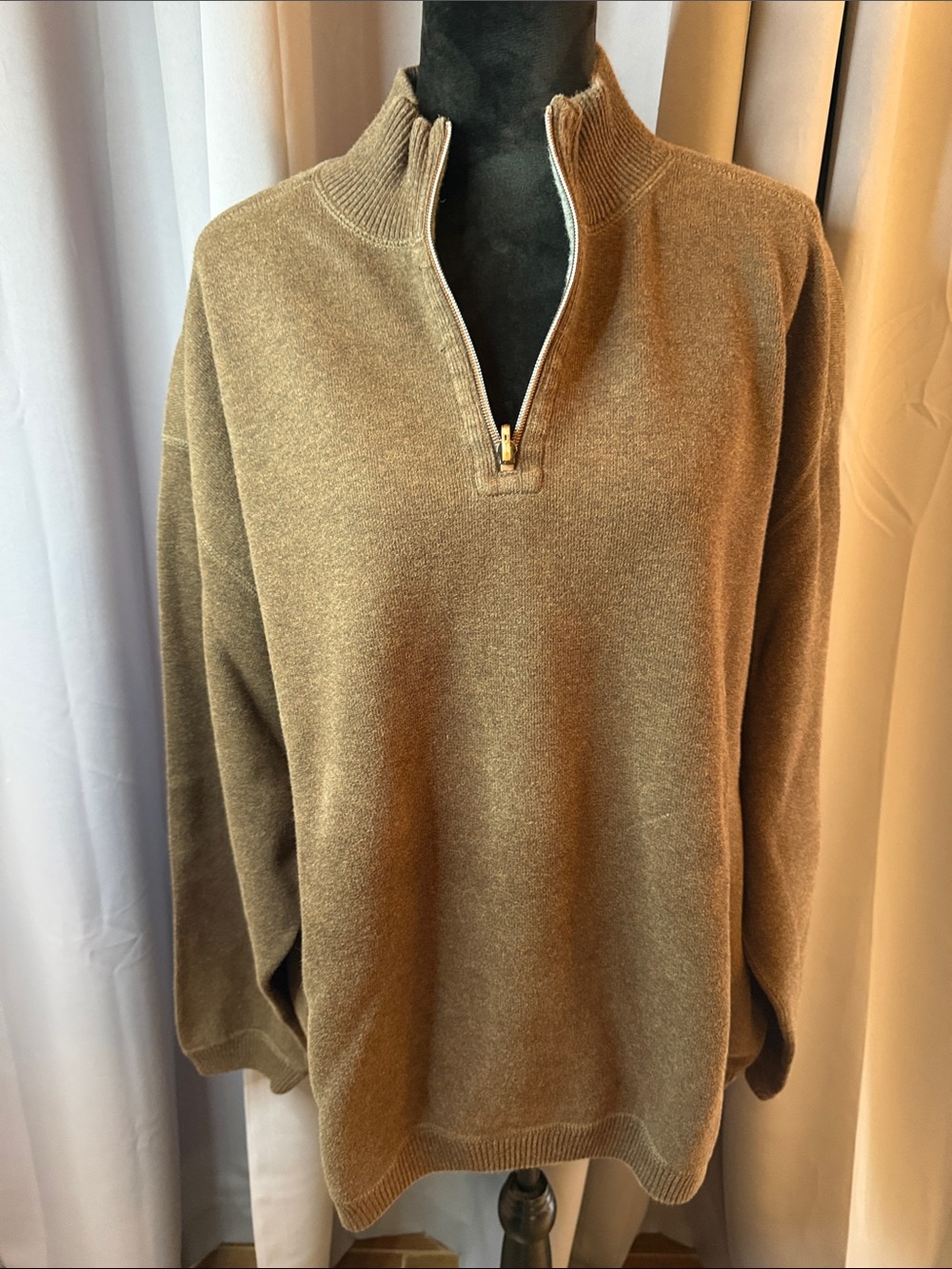 Tommy Bahama Men's Brown Quarter-Zip Sweater